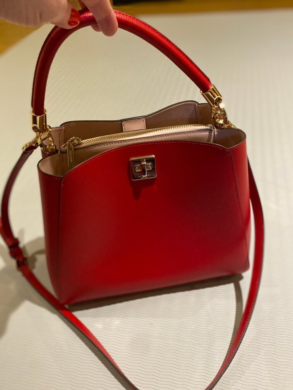Kate Spade Phoebe Medium Top Handle Satchel Cherry - Picture 5 of 9